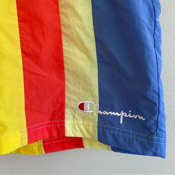Champion Multicolor Striped Swim Shorts with Mesh Lining Size Large - Picture 4 of 10